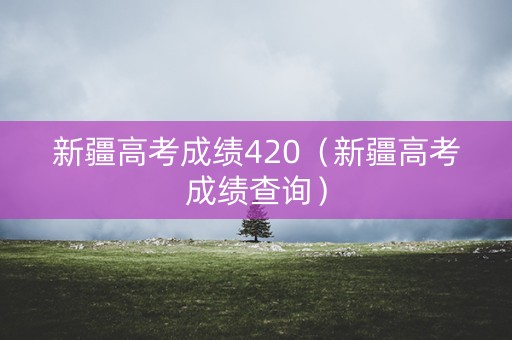 新疆高考成绩420（新疆高考成绩查询）