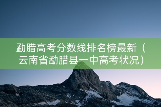 勐腊高考分数线排名榜最新（云南省勐腊县一中高考状况）