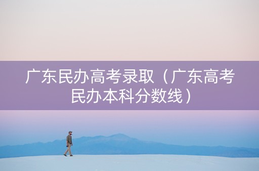 广东民办高考录取（广东高考民办本科分数线）