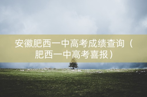 安徽肥西一中高考成绩查询（肥西一中高考喜报）
