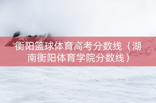 衡阳篮球体育高考分数线（湖南衡阳体育学院分数线）
