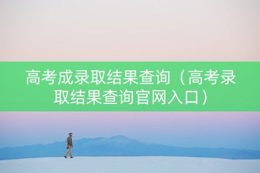 高考成录取结果查询（高考录取结果查询官网入口）