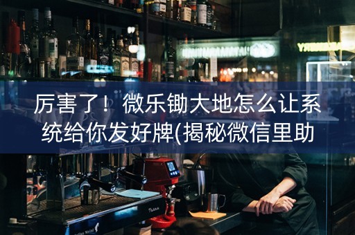 厉害了！微乐锄大地怎么让系统给你发好牌(揭秘微信里助手软件)