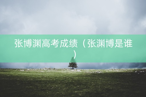 张博渊高考成绩（张渊博是谁）