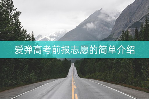 爱弹高考前报志愿的简单介绍