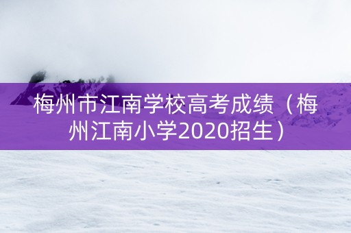 梅州市江南学校高考成绩（梅州江南小学2020招生）