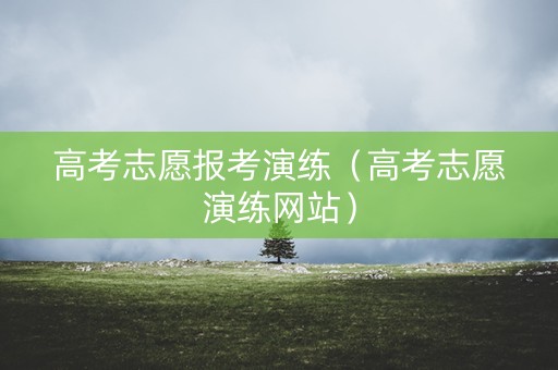 高考志愿报考演练（高考志愿演练网站）