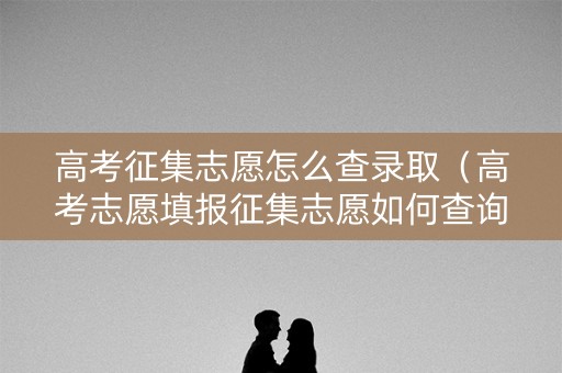 高考征集志愿怎么查录取（高考志愿填报征集志愿如何查询）