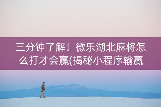 三分钟了解！微乐湖北麻将怎么打才会赢(揭秘小程序输赢技巧)