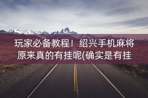 玩家必备教程！绍兴手机麻将原来真的有挂呢(确实是有挂的)