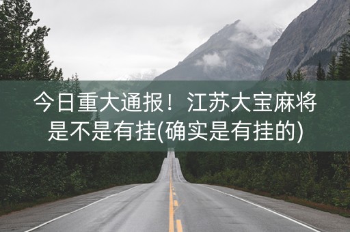 今日重大通报！江苏大宝麻将是不是有挂(确实是有挂的)