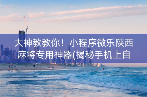 大神教教你！小程序微乐陕西麻将专用神器(揭秘手机上自建房怎么赢)