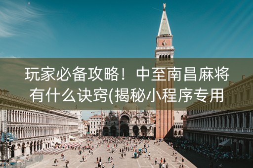 玩家必备攻略！中至南昌麻将有什么诀窍(揭秘小程序专用神器)