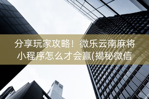 分享玩家攻略！微乐云南麻将小程序怎么才会赢(揭秘微信里助赢神器)