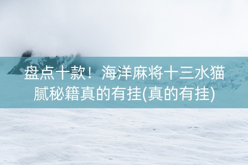 盘点十款！海洋麻将十三水猫腻秘籍真的有挂(真的有挂)