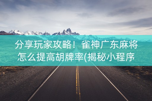 分享玩家攻略！雀神广东麻将怎么提高胡牌率(揭秘小程序最新神器下载)