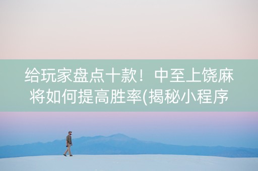 给玩家盘点十款！中至上饶麻将如何提高胜率(揭秘小程序助攻神器)