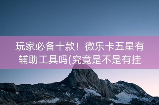 玩家必备十款！微乐卡五星有辅助工具吗(究竟是不是有挂)
