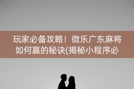 玩家必备攻略！微乐广东麻将如何赢的秘诀(揭秘小程序必备神器)