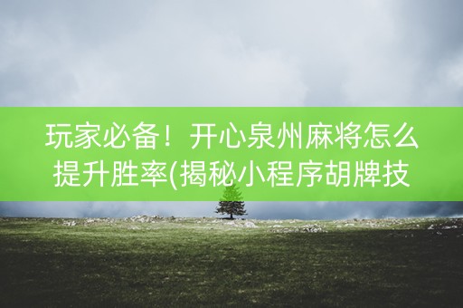 玩家必备！开心泉州麻将怎么提升胜率(揭秘小程序胡牌技巧)
