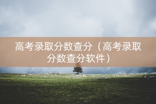 高考录取分数查分（高考录取分数查分软件）