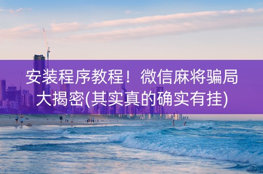 安装程序教程！微信麻将骗局大揭密(其实真的确实有挂)