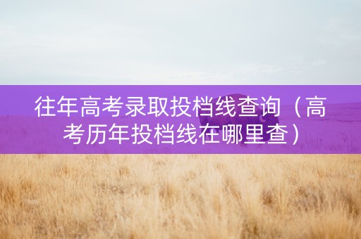 往年高考录取投档线查询（高考历年投档线在哪里查）