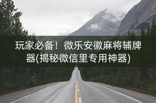 玩家必备！微乐安徽麻将辅牌器(揭秘微信里专用神器)