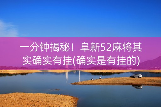 一分钟揭秘！阜新52麻将其实确实有挂(确实是有挂的)
