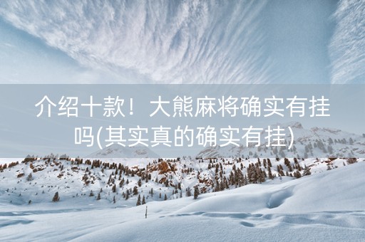 介绍十款！大熊麻将确实有挂吗(其实真的确实有挂)