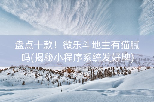 盘点十款！微乐斗地主有猫腻吗(揭秘小程序系统发好牌)