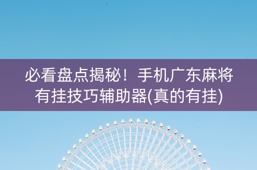 必看盘点揭秘！手机广东麻将有挂技巧辅助器(真的有挂)