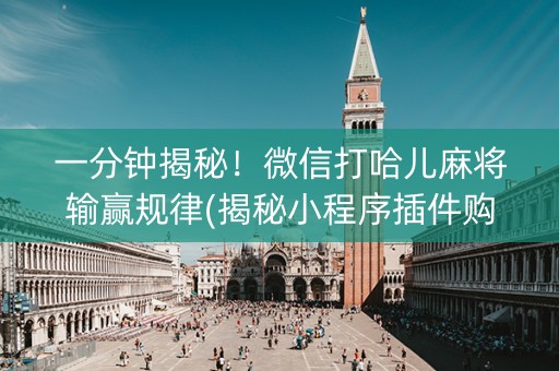 一分钟揭秘！微信打哈儿麻将输赢规律(揭秘小程序插件购买)