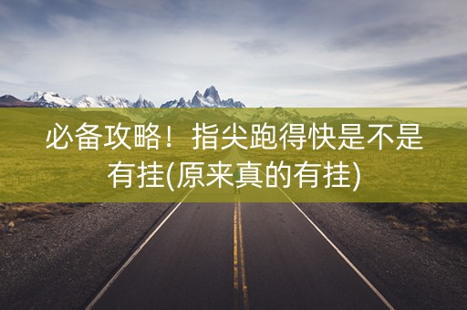 必备攻略！指尖跑得快是不是有挂(原来真的有挂)
