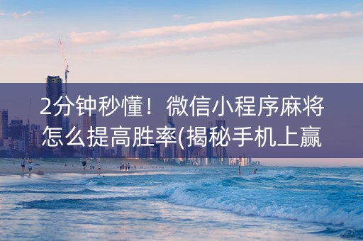 2分钟秒懂！微信小程序麻将怎么提高胜率(揭秘手机上赢的诀窍)