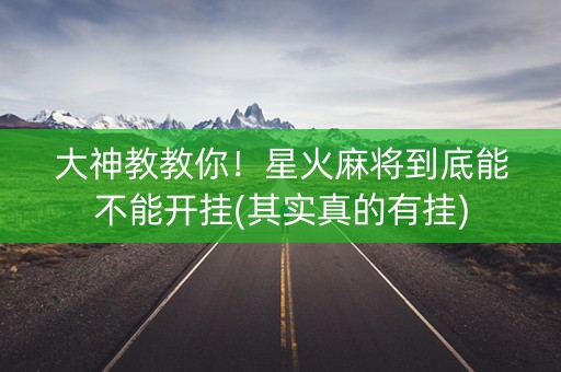 大神教教你！星火麻将到底能不能开挂(其实真的有挂)