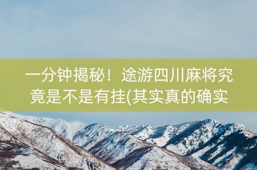 一分钟揭秘！途游四川麻将究竟是不是有挂(其实真的确实有挂)