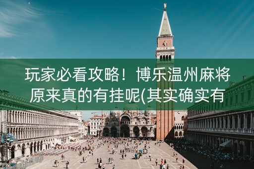 玩家必看攻略！博乐温州麻将原来真的有挂呢(其实确实有挂)