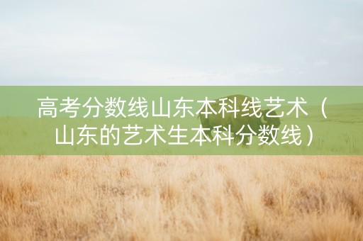 高考分数线山东本科线艺术（山东的艺术生本科分数线）