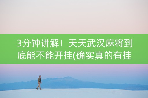 3分钟讲解！天天武汉麻将到底能不能开挂(确实真的有挂)