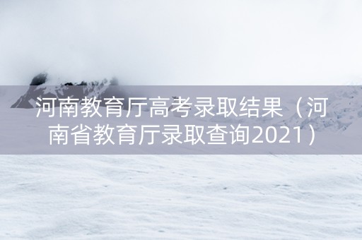 河南教育厅高考录取结果（河南省教育厅录取查询2021）
