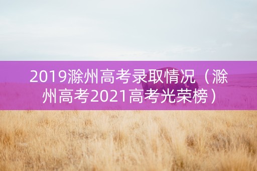 2019滁州高考录取情况（滁州高考2021高考光荣榜）