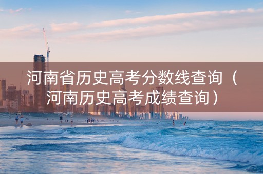 河南省历史高考分数线查询（河南历史高考成绩查询）