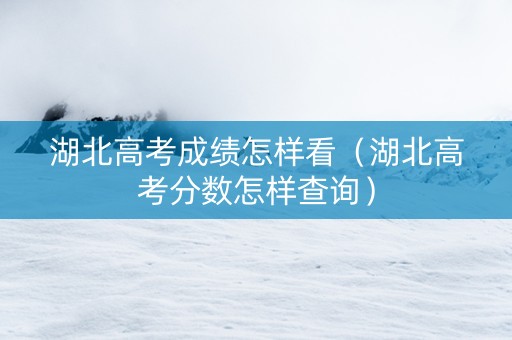 湖北高考成绩怎样看（湖北高考分数怎样查询）