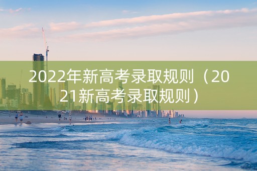 2022年新高考录取规则（2021新高考录取规则）