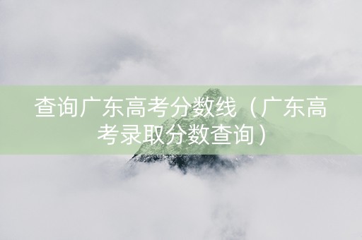 查询广东高考分数线（广东高考录取分数查询）