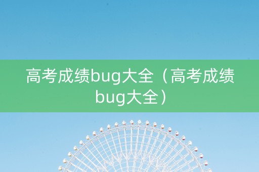 高考成绩bug大全（高考成绩bug大全）