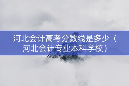 河北会计高考分数线是多少（河北会计专业本科学校）
