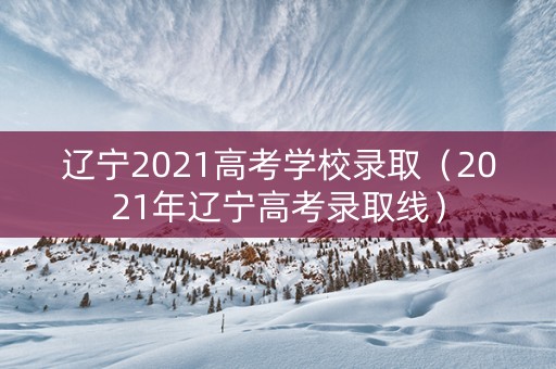 辽宁2021高考学校录取（2021年辽宁高考录取线）