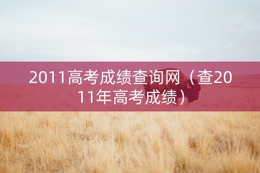 2011高考成绩查询网（查2011年高考成绩）